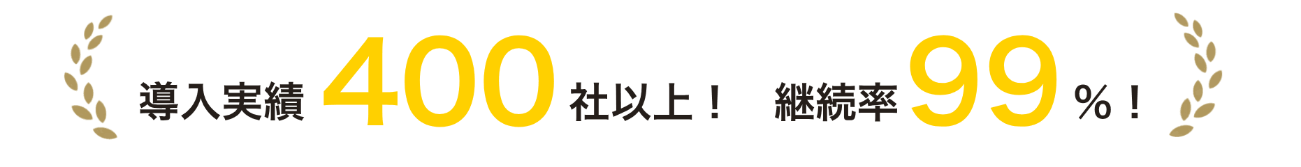 導入実績400社以上、継続率99%