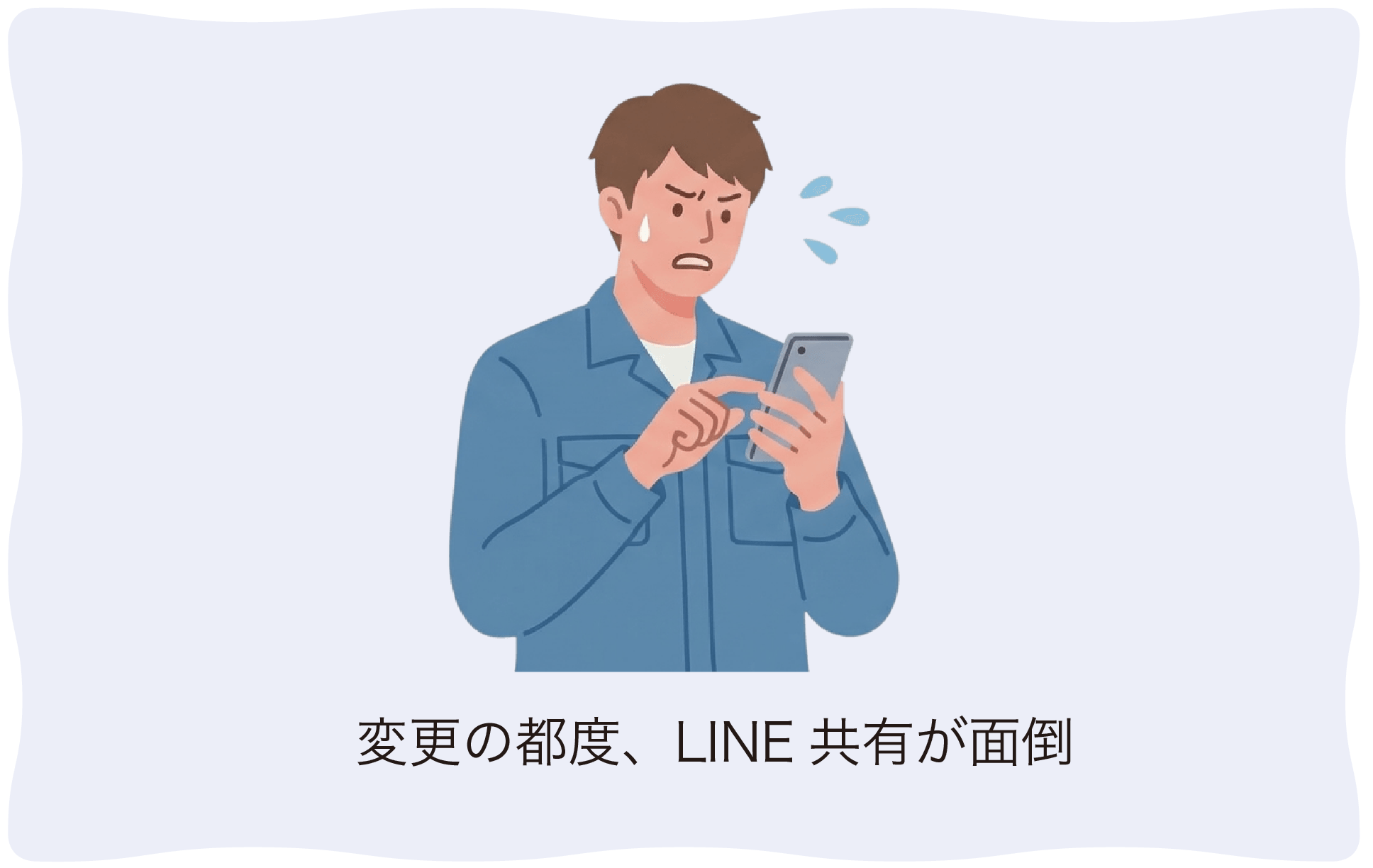 Before: 変更の都度、LINE共有が面倒