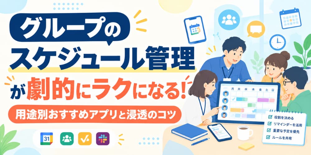 グループのスケジュール管理が劇的にラクになる!用途別おすすめアプリと浸透のコツ