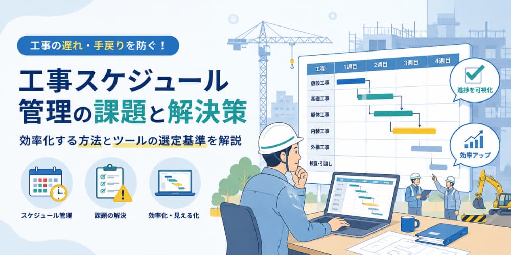 工事スケジュール管理で起こる問題と効率化する方法やツールの選定基準を解説